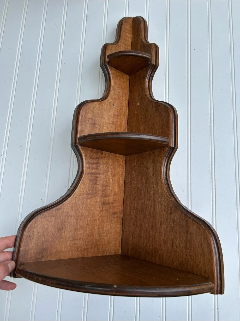 Vintage Shelf Wood Corner Wall Hanging Handmade Cottagecore Solid 21.5x8.5